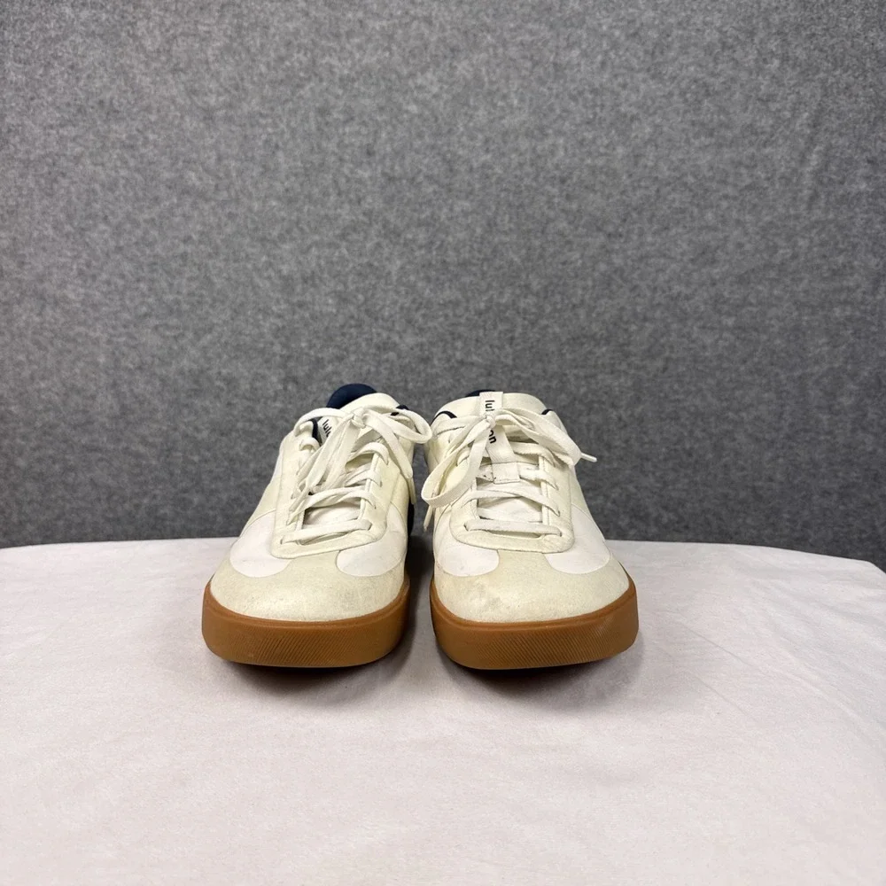 Lululemon Mens Cityverse Sneaker 12.5 White Navy Leather Gum Sole LM9AV8S
